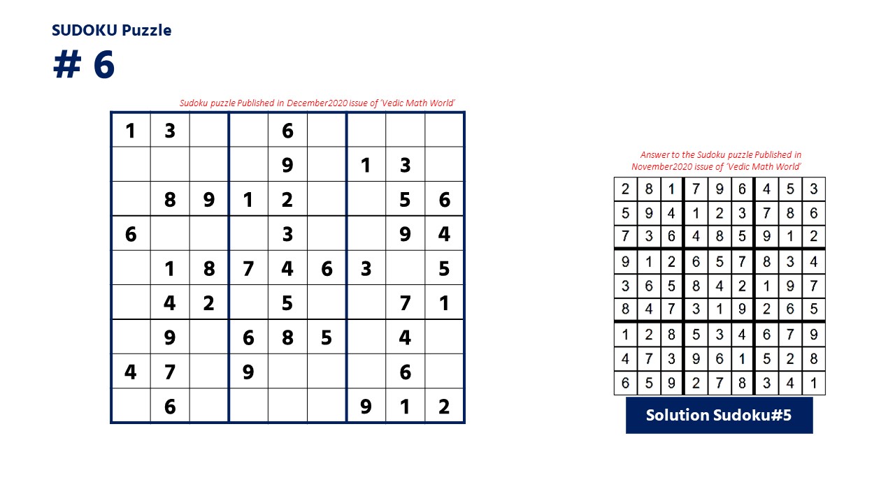 SUDOKU Puzzle #6